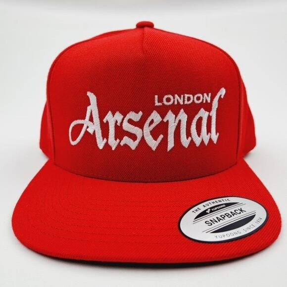 Arsenal Football Soccer UK London Club Flat Bill Full Cloth Snapback Cap Hat Red main image 4